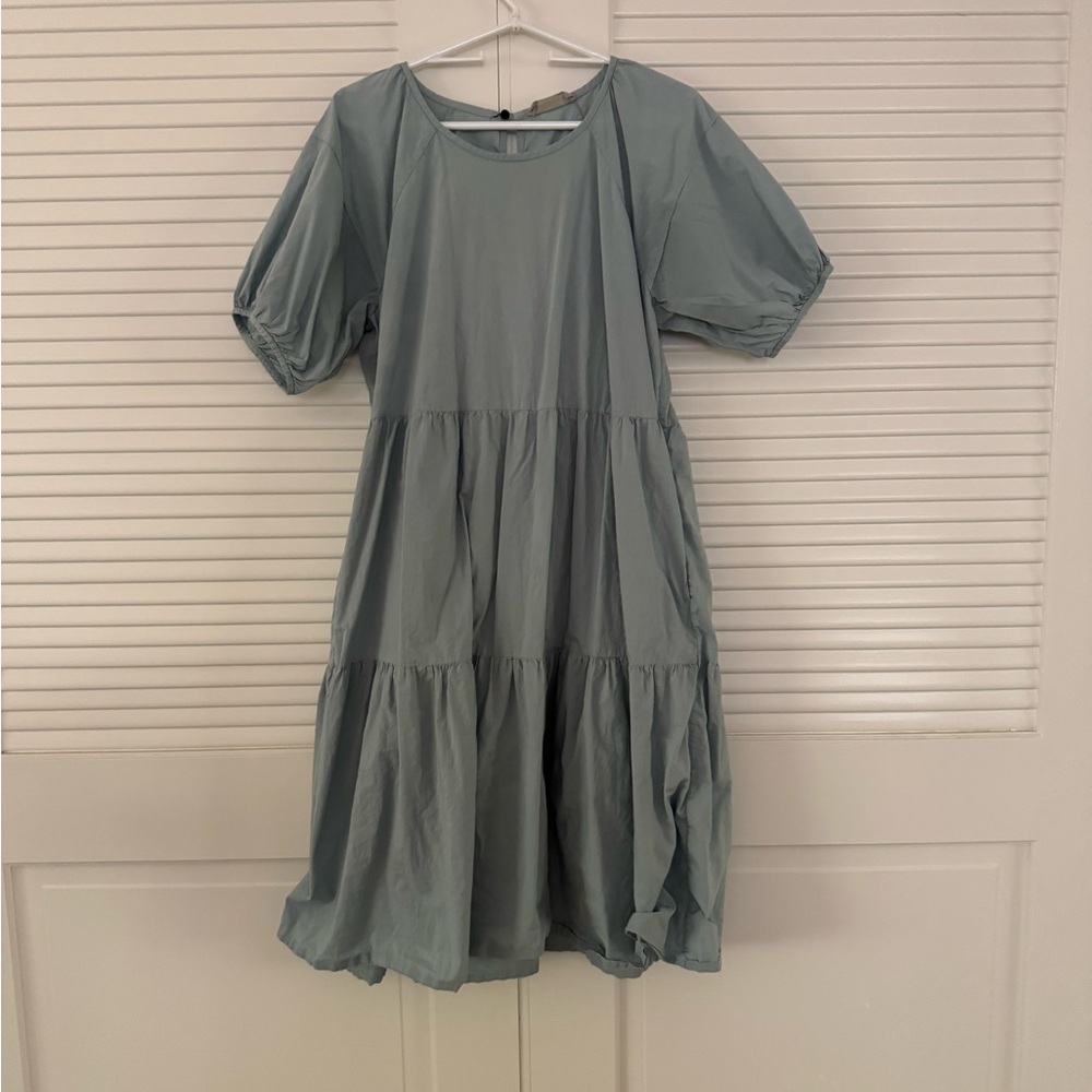 Everlane Tiered Puff Sleeve Dress